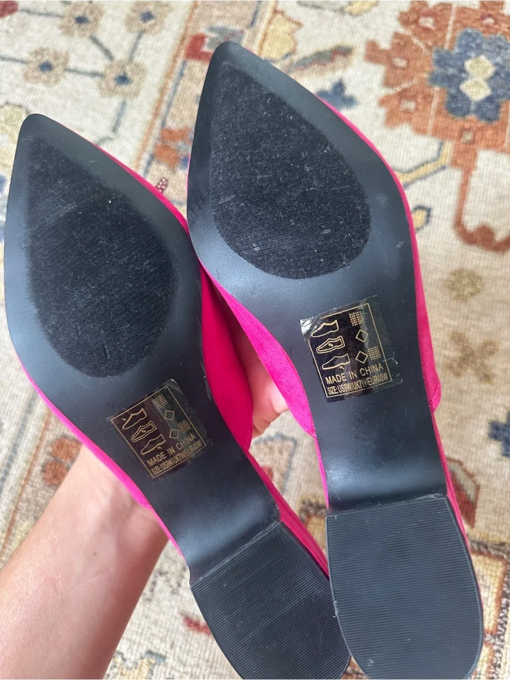 Arula Pink Pointed Toe Kitten Heel Bow Flats sz 9 - Picture 3 of 4